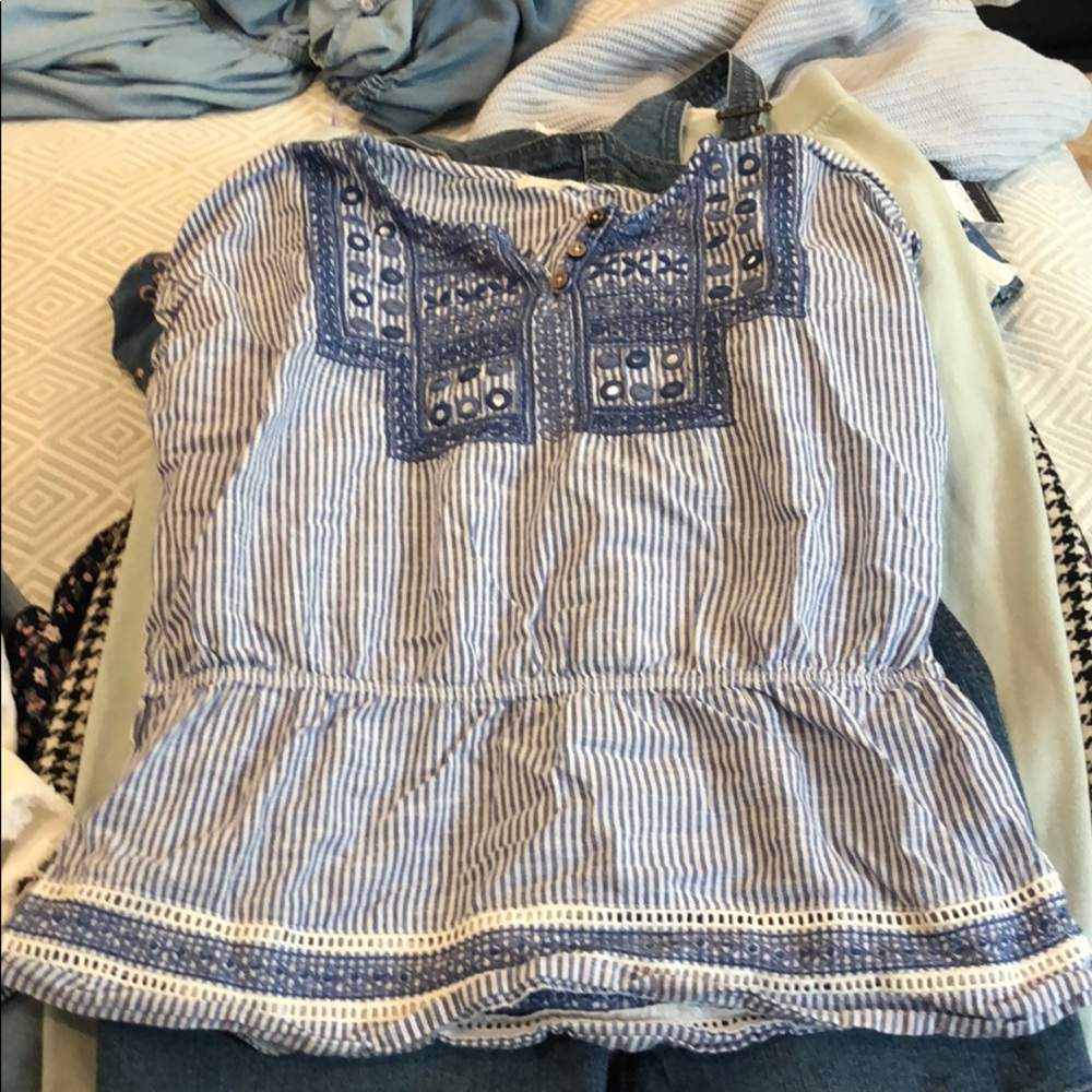 Blue striped shirt